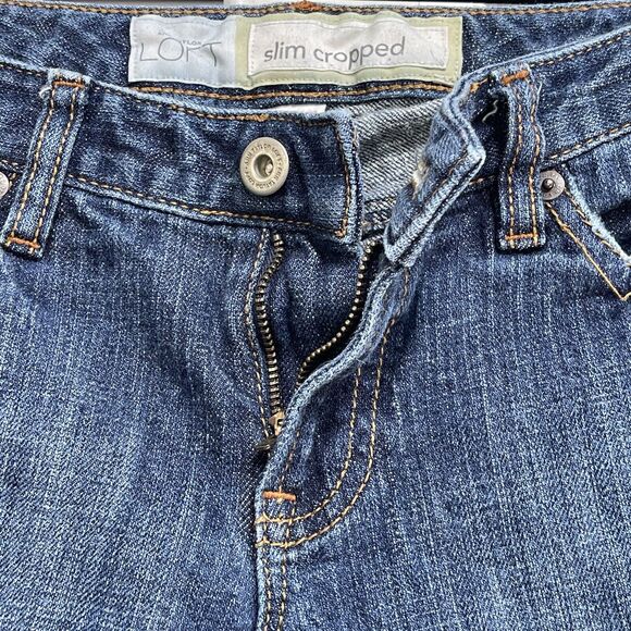 Ann Taylor LOFT Petite SZ 4P Slim Cropped Jeans Low-Rise Pocket Medium Wash Blue - Picture 6 of 8